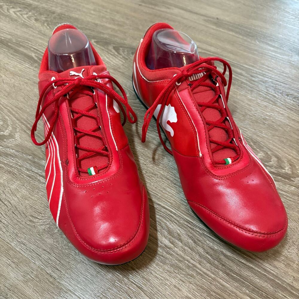 PUMA Ferrari Driving Shoes Drift Cat 4 SF 304028-01 Red Leather Sz 14 Formula 1